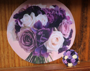 bague bouquet de rose  camaïeu de violet et lilas 